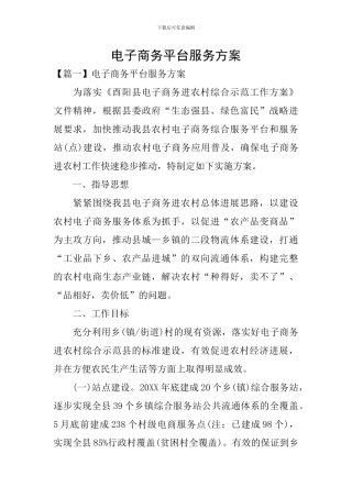 电子商务平台服务方案