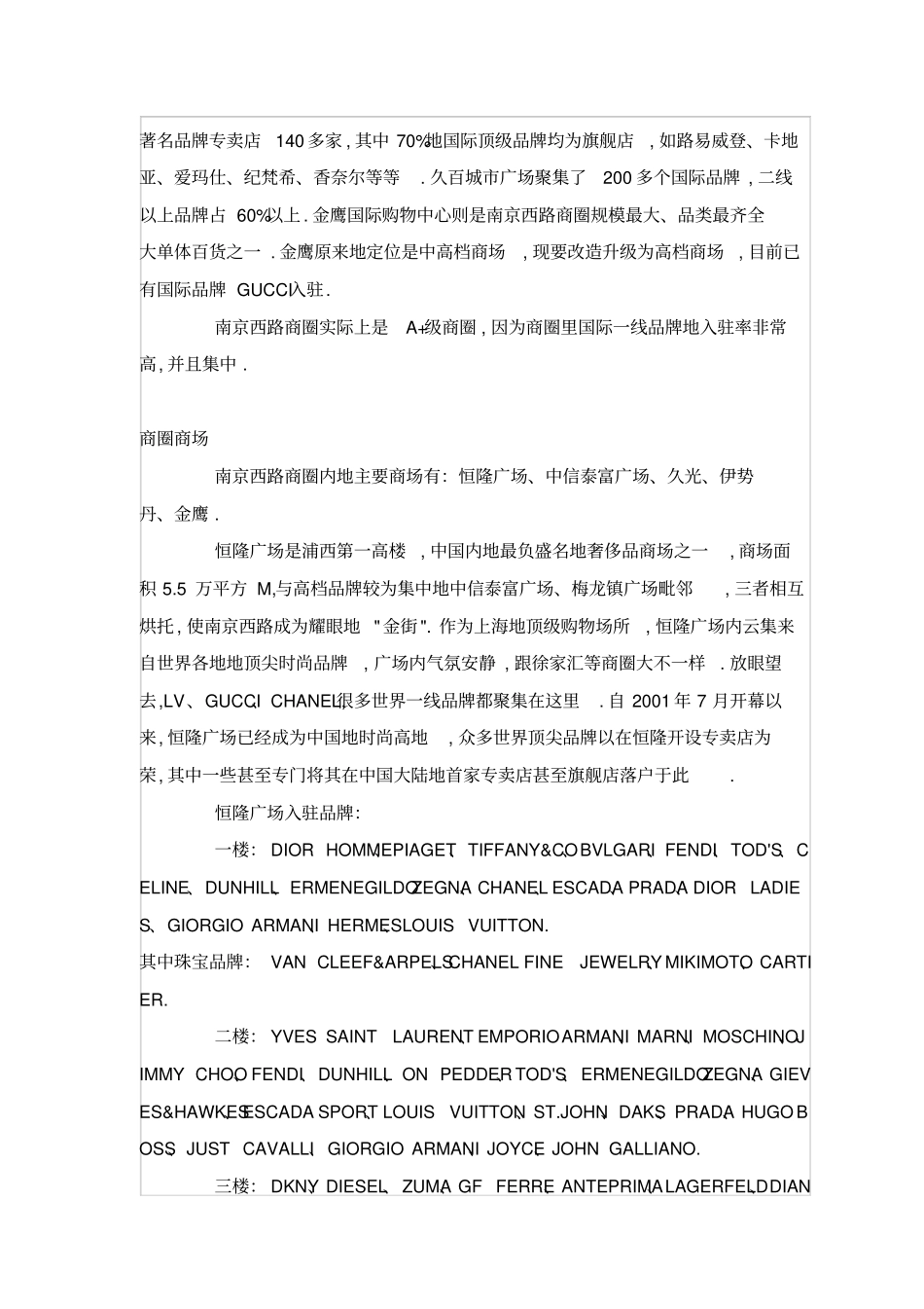 上海主要商圈和商场调查报告_第2页