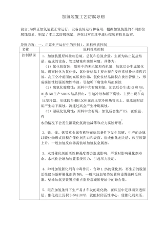加氢装置工艺防腐导则