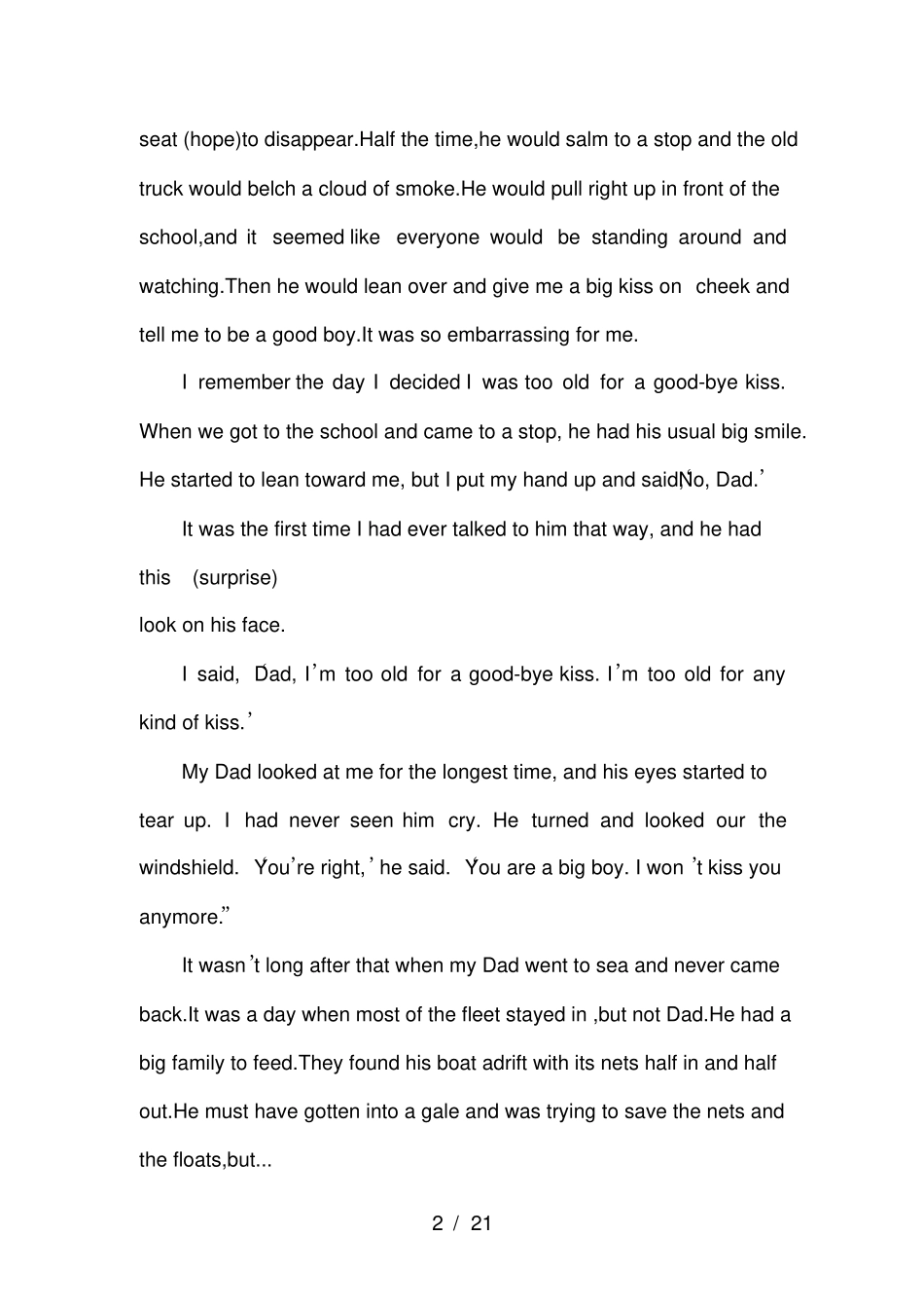 上海交通大学附属中学16届高三英语下册开学摸底考试卷_第2页