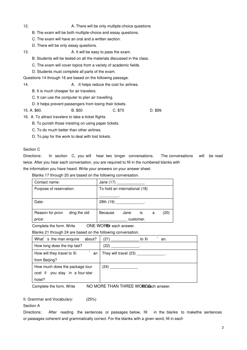 上海位育中学2012015学年高一英语下学期期中试题_第2页