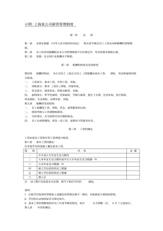 上海公司薪资管理制度