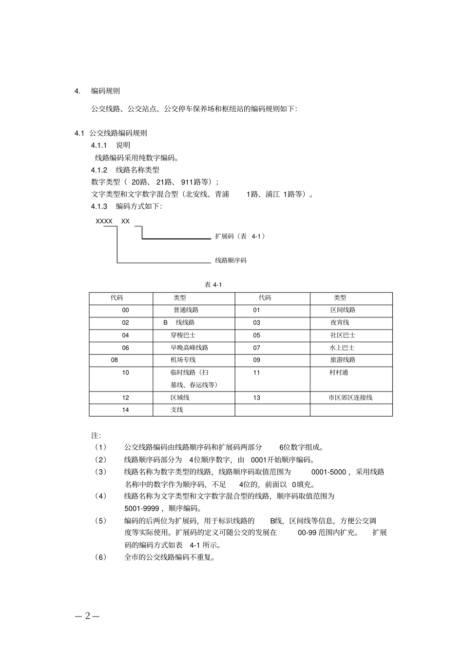 上海公交线路和站点设施分类、编码规则试行分析_第2页