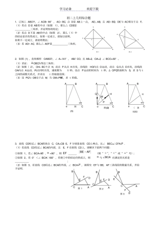 上海初二上几何综合题集锦