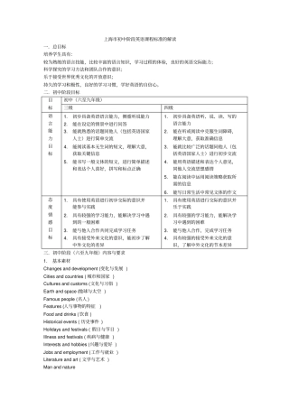 上海初中阶段英语课程标准的解读