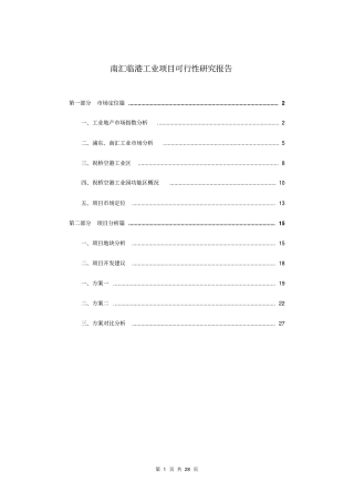 上海南汇临港工业项目可行性分析报告