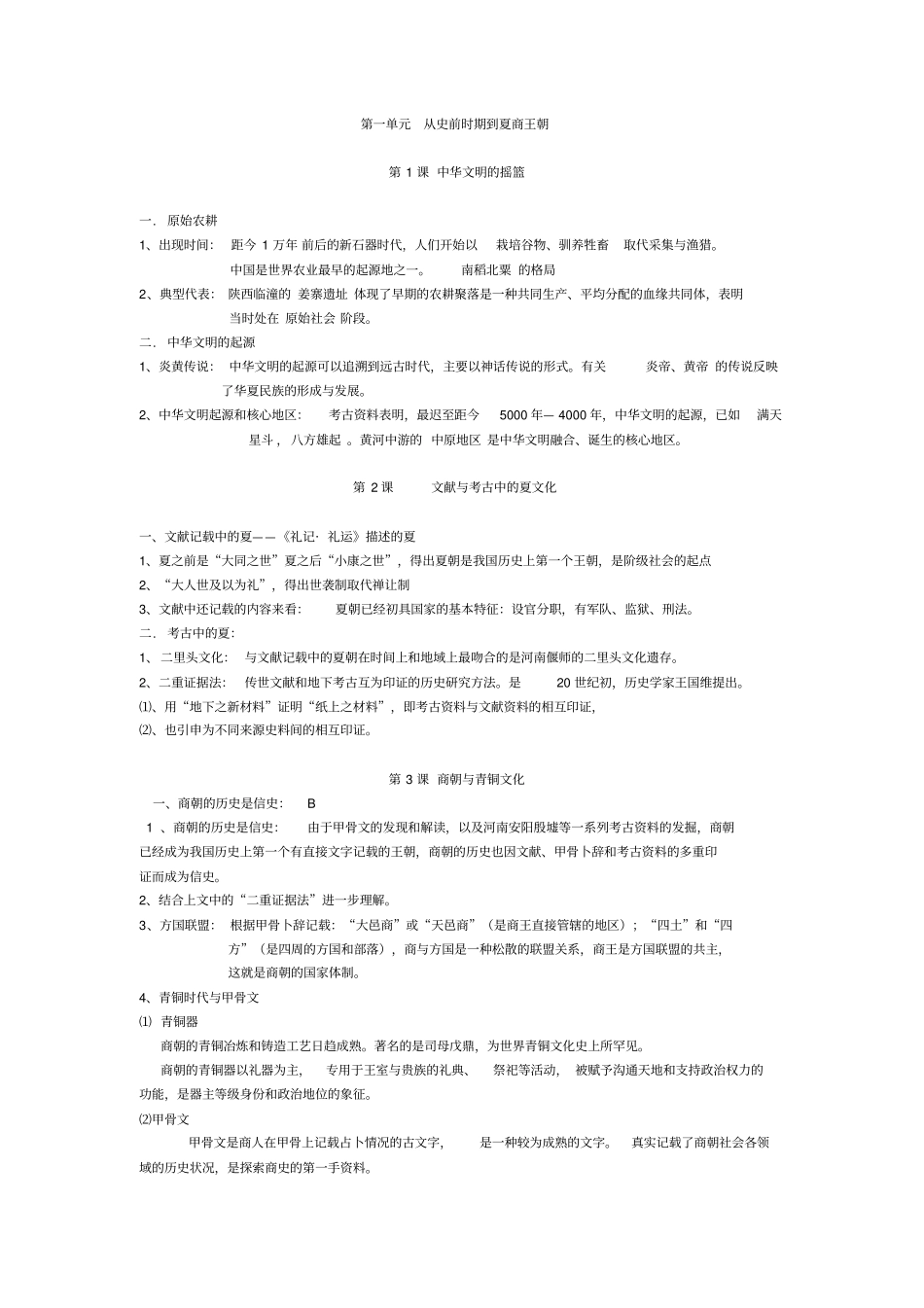 上海历史高考会考考纲重点整理大全2分析_第1页