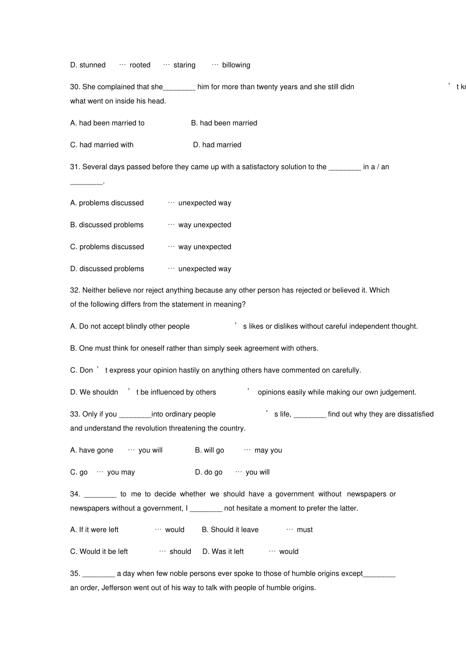 上海复旦大学附属中学20182019学年第二学期高二英语期中试卷英语试题x_第2页