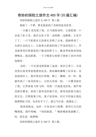 神奇的探险之旅作文400字