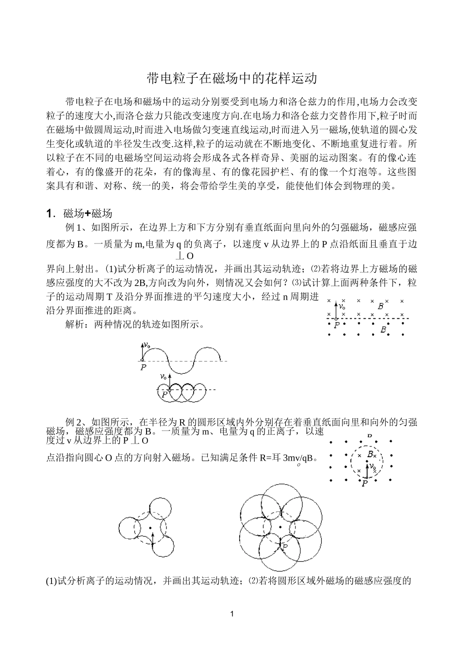 带电粒子在磁场中的花样运动_第1页
