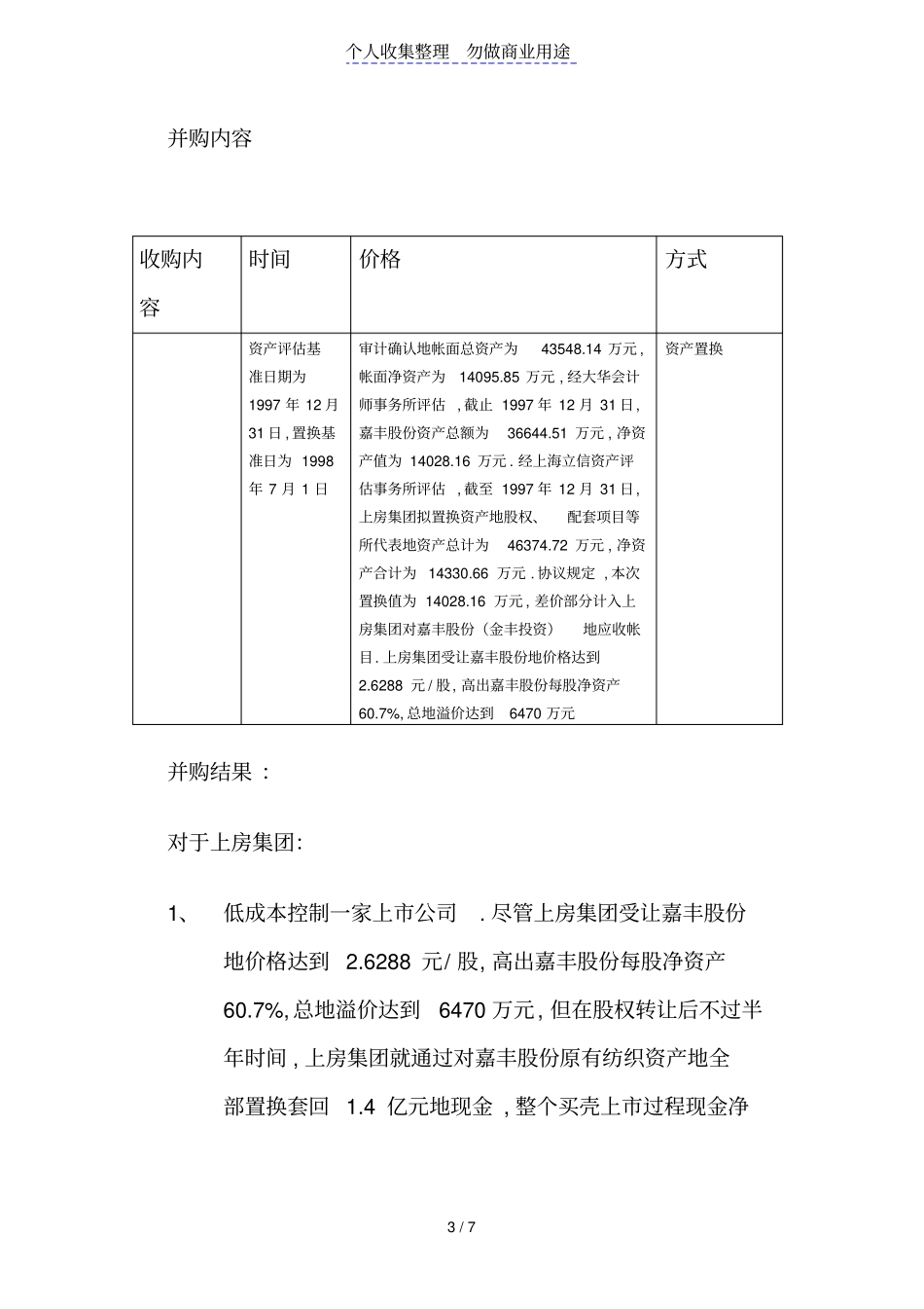 上海房地集团并购嘉丰股份有限公司_第3页