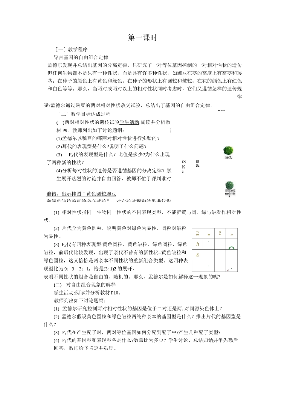 2孟德尔杂交实验二 公开课【一等奖教案】_第3页