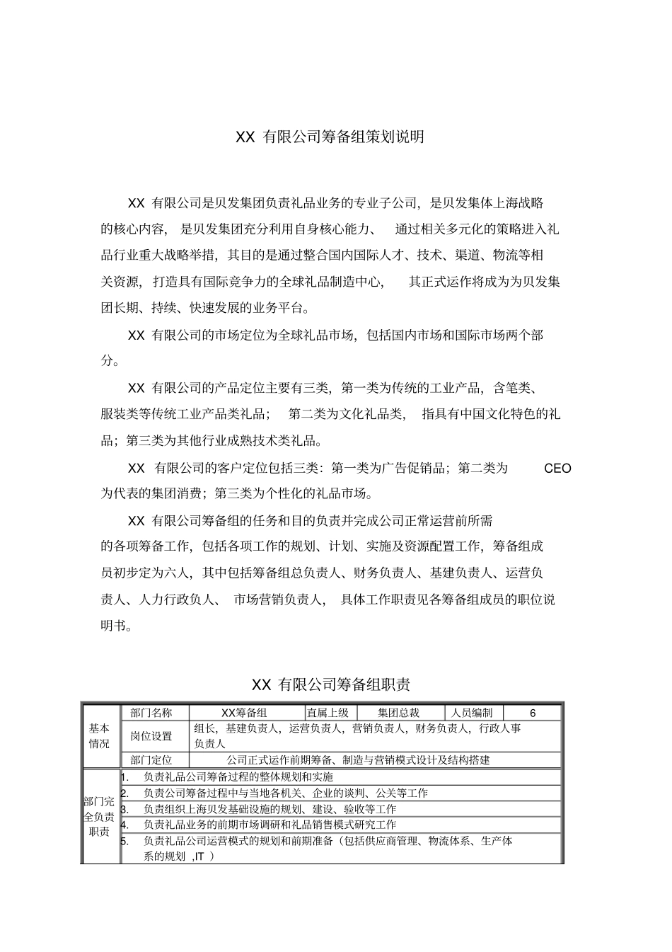 上海有限公司筹备组策划说明_第1页