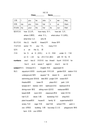 上海牛津英语小学词汇表