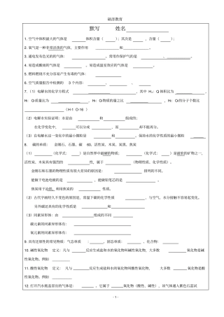 上海硕彦教育化学基础知识默写资料讲解