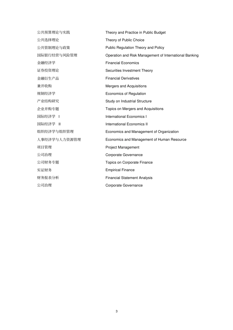 上海财经大学经济学培养计划_第3页