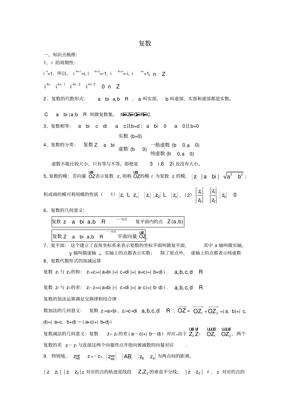 上海高中数学-复数讲义_第1页