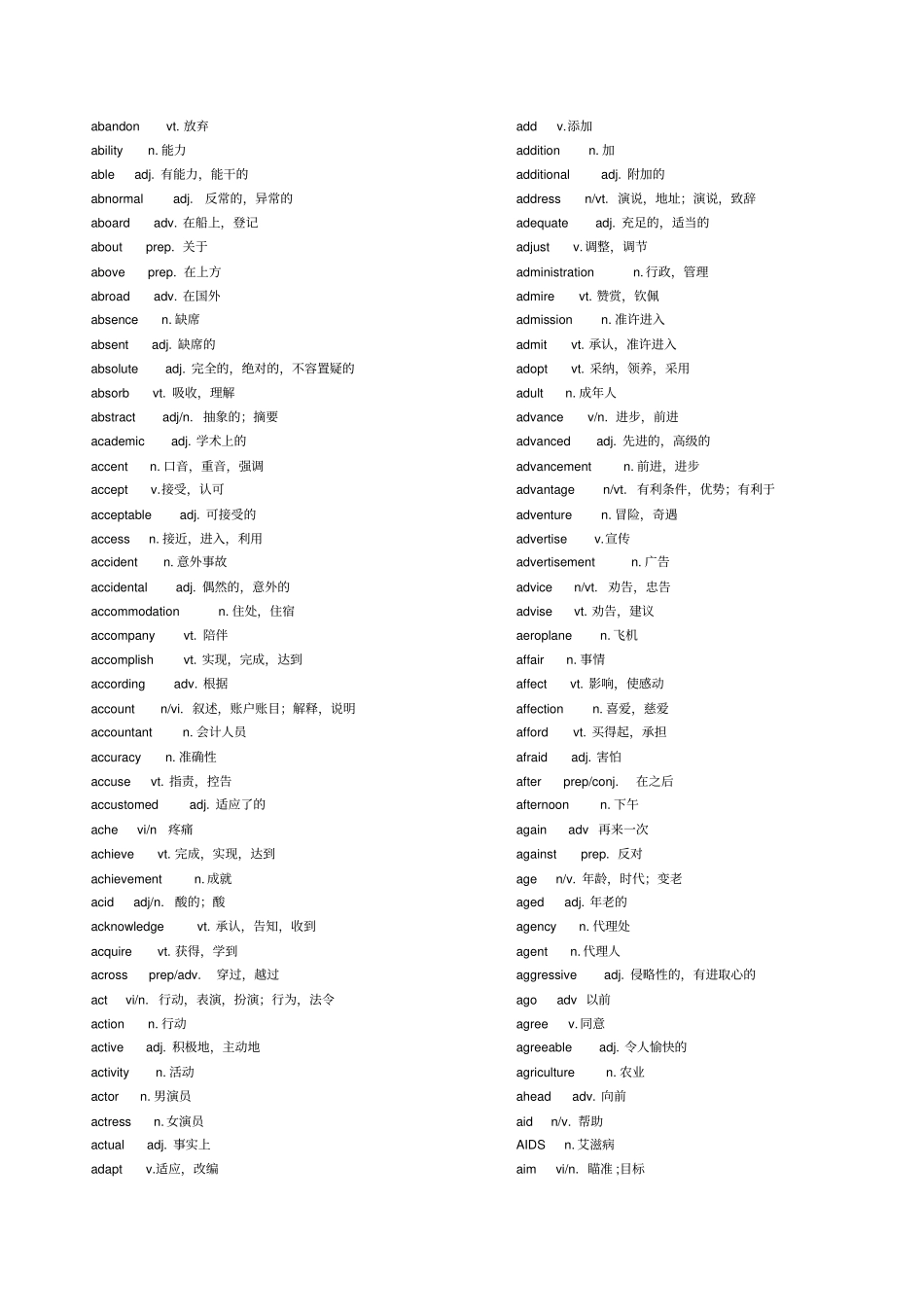上海高考英语词汇手册列表分析_第1页