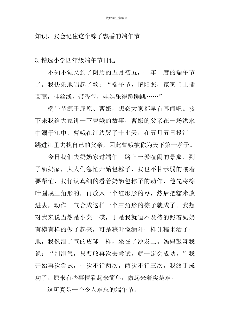 精选小学四年级端午节日记5篇_第3页