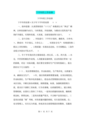 下半年的工作安排【可编辑版】