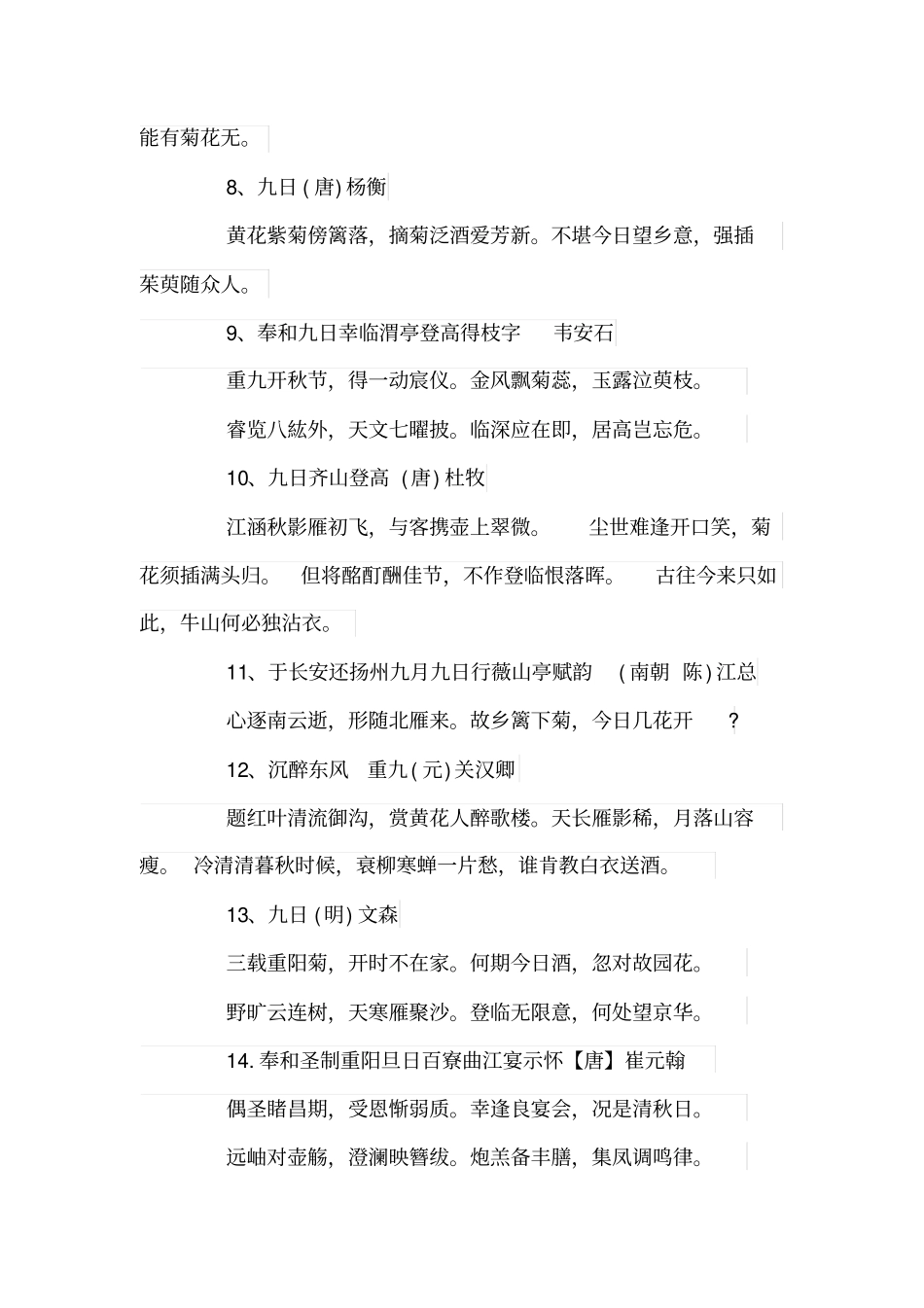 与重阳节有关的古诗词_第2页