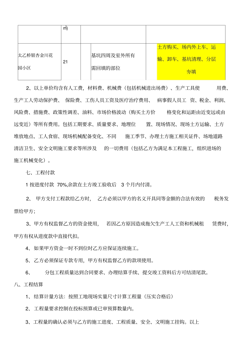 专业工程施工分包承包合同书回填土方_第3页