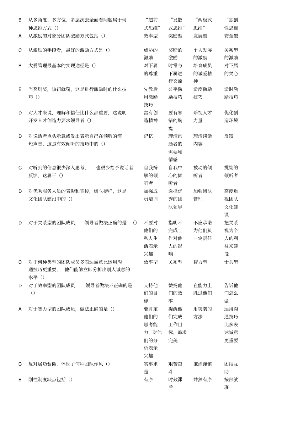 专业技术人员团队建设与创新题库与答案大全28_第3页