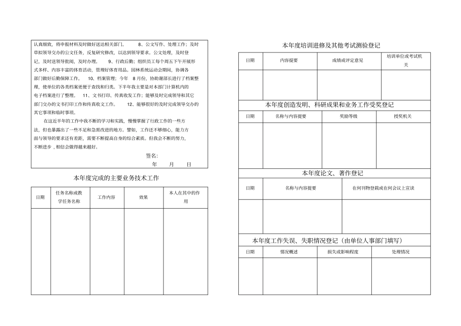 专业技术人员年考核登记表范文_第2页