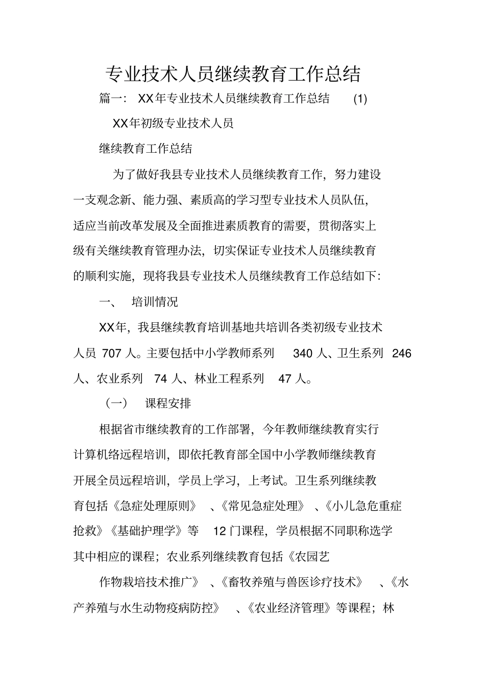 专业技术人员继续教育工作总结_第1页