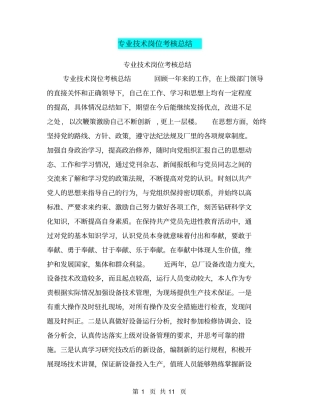 专业技术岗位考核总结【可编辑版】