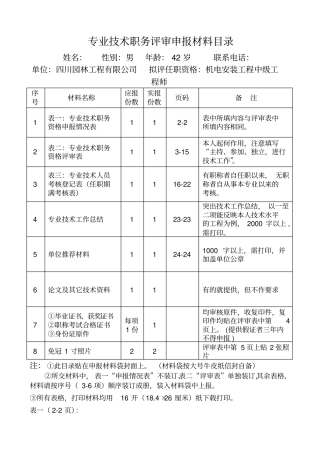 专业技术职务评审申报材料样板33