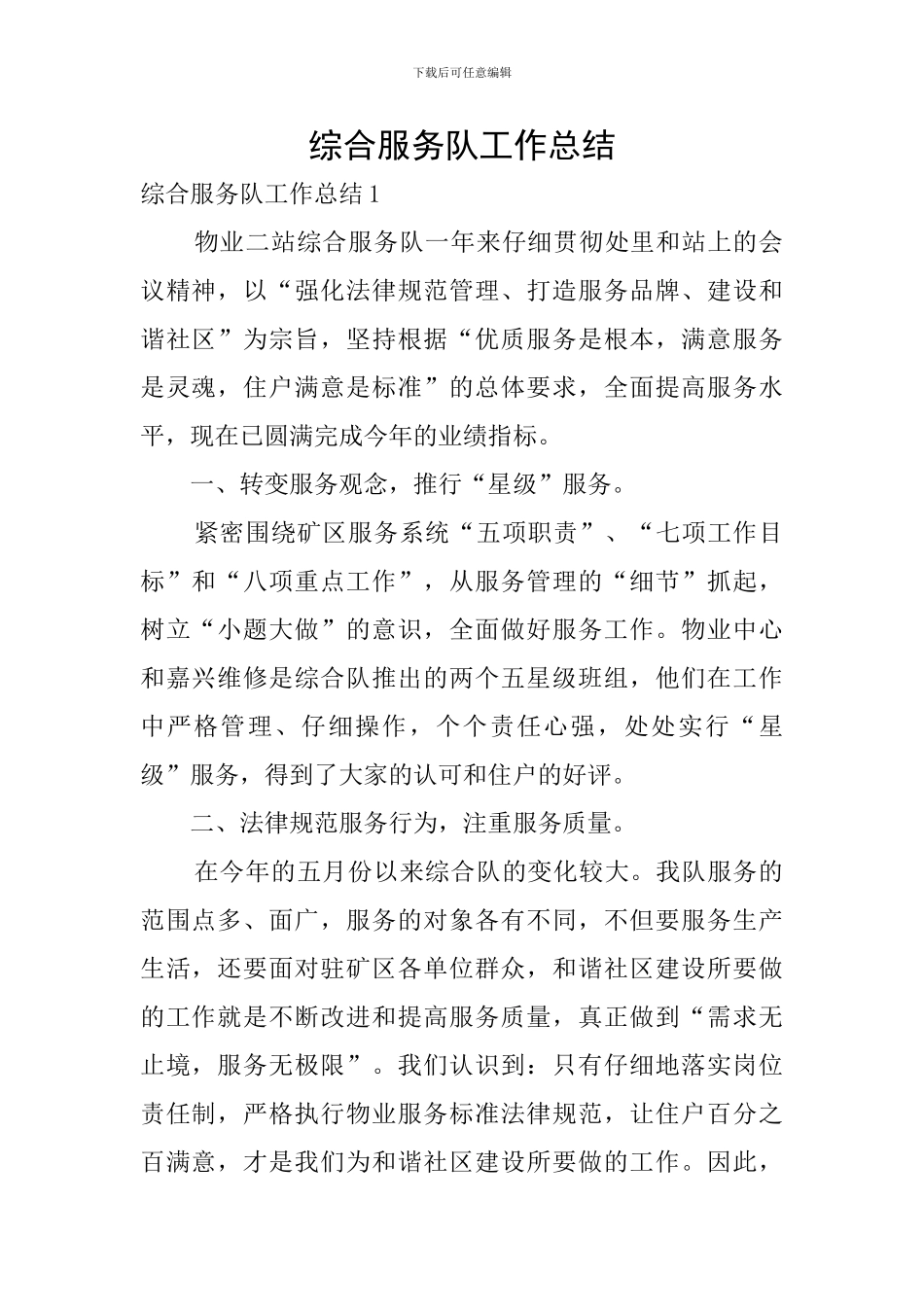 综合服务队工作总结_第1页