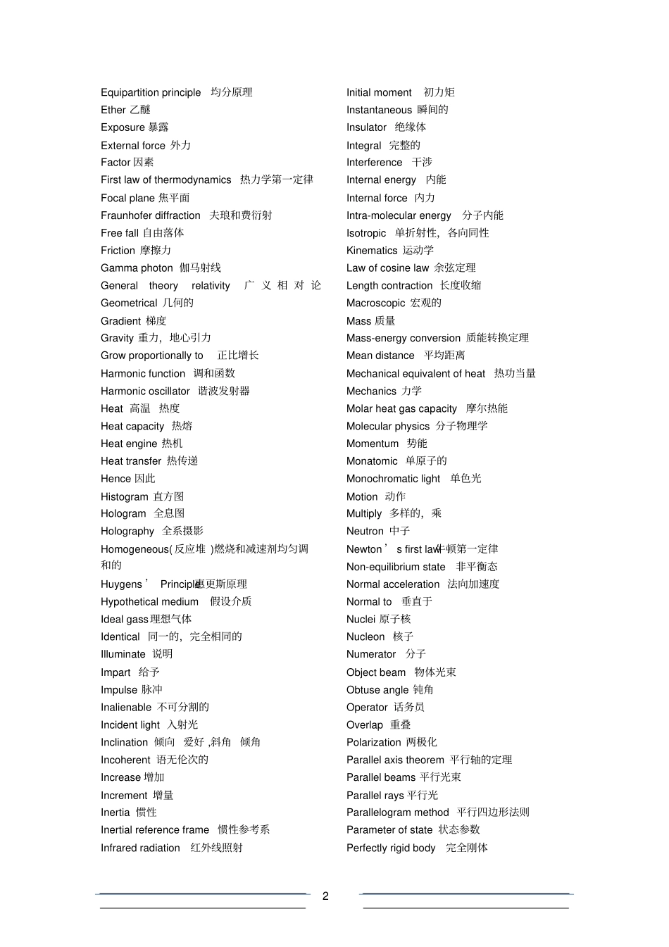 专业英语词汇翻译汇总_第2页