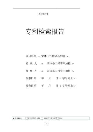 专利检索报告