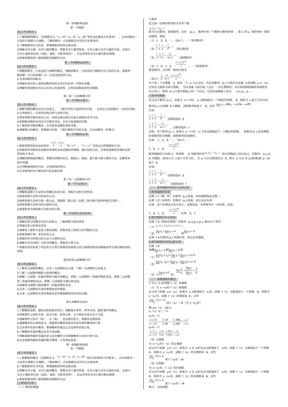 专升本高数复习资料_第1页