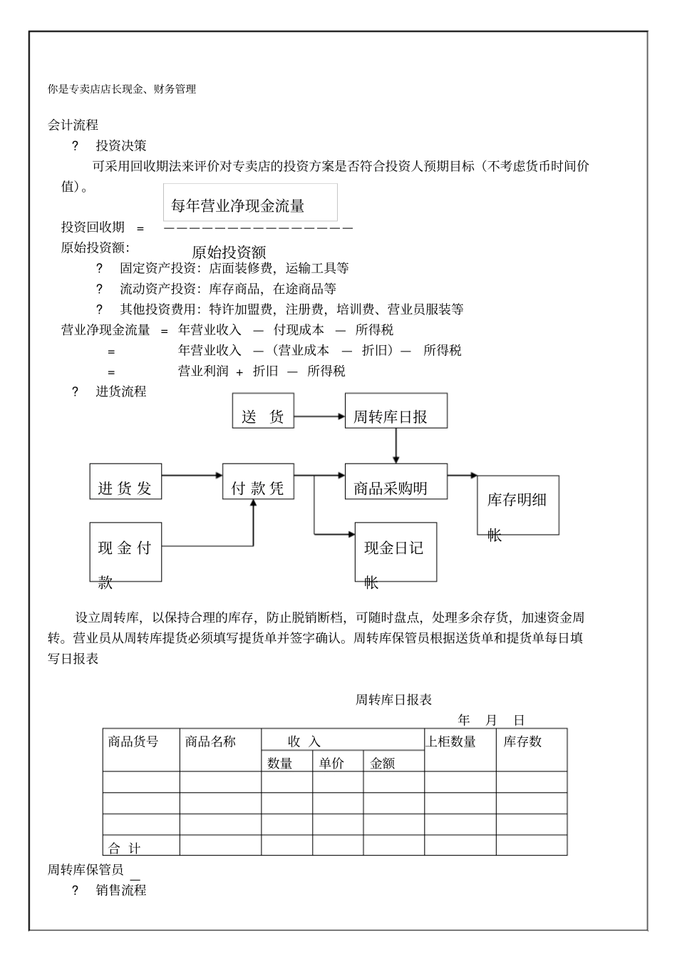 专卖店店长现金、财务管理_第1页