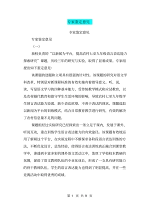 专家鉴定意见【可编辑版】