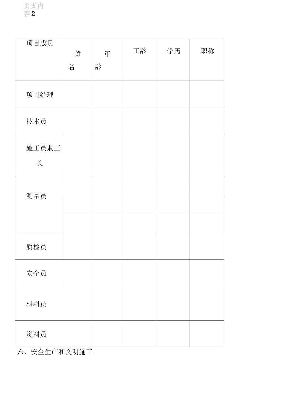 市政工程施工项目管理目标责任书_第2页