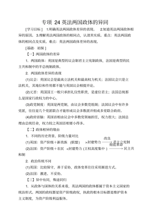 专项24英法两国政体的异同