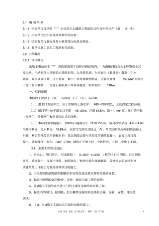 专项实用方案设计电气------电站引水隧洞工程施工组织设计方案