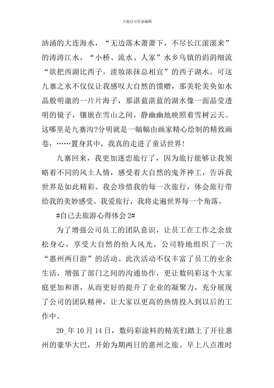 自己去旅游的个人心得体会_第2页