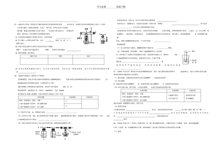 专题-科学探究题初中化学_第3页
