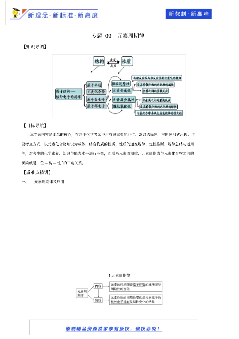 专题09元素周期律核心精讲解析版_第1页