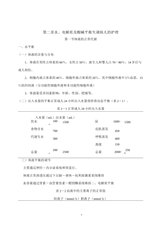 第二篇-2  脱水病人护理