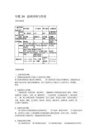 专题24晶体结构与性质汇总