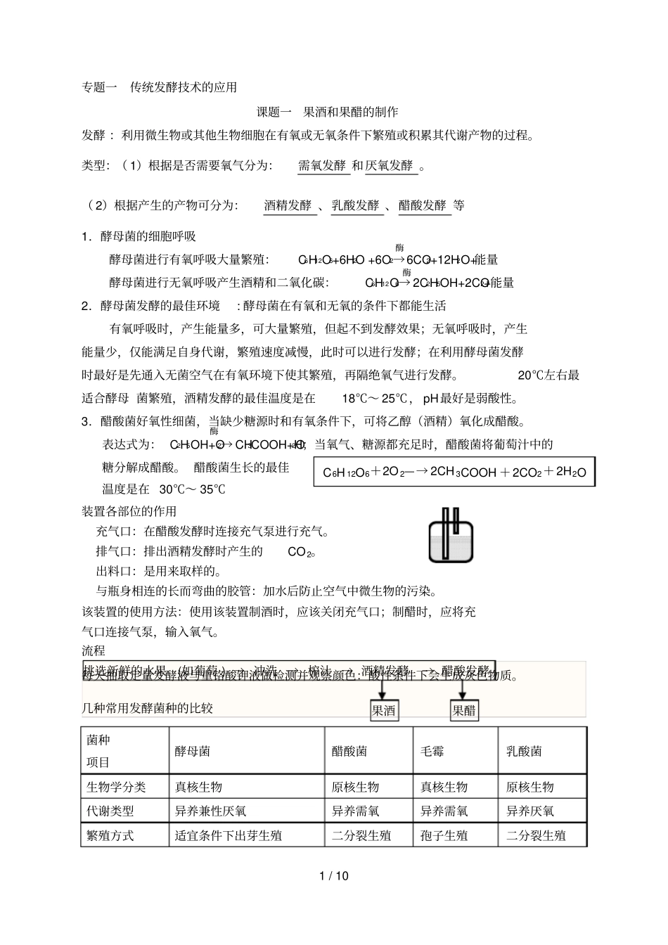 专题一二三发酵技术、微生物培养、植物组培_第1页