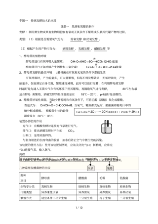 专题一二三发酵技术、微生物培养、植物组培