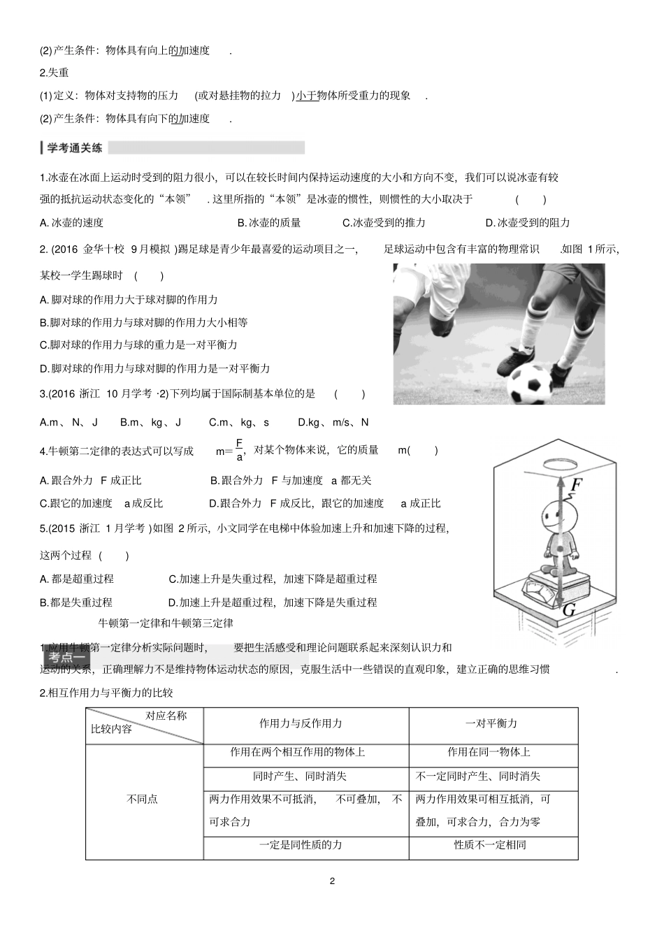 专题三牛顿运动定律1剖析_第2页