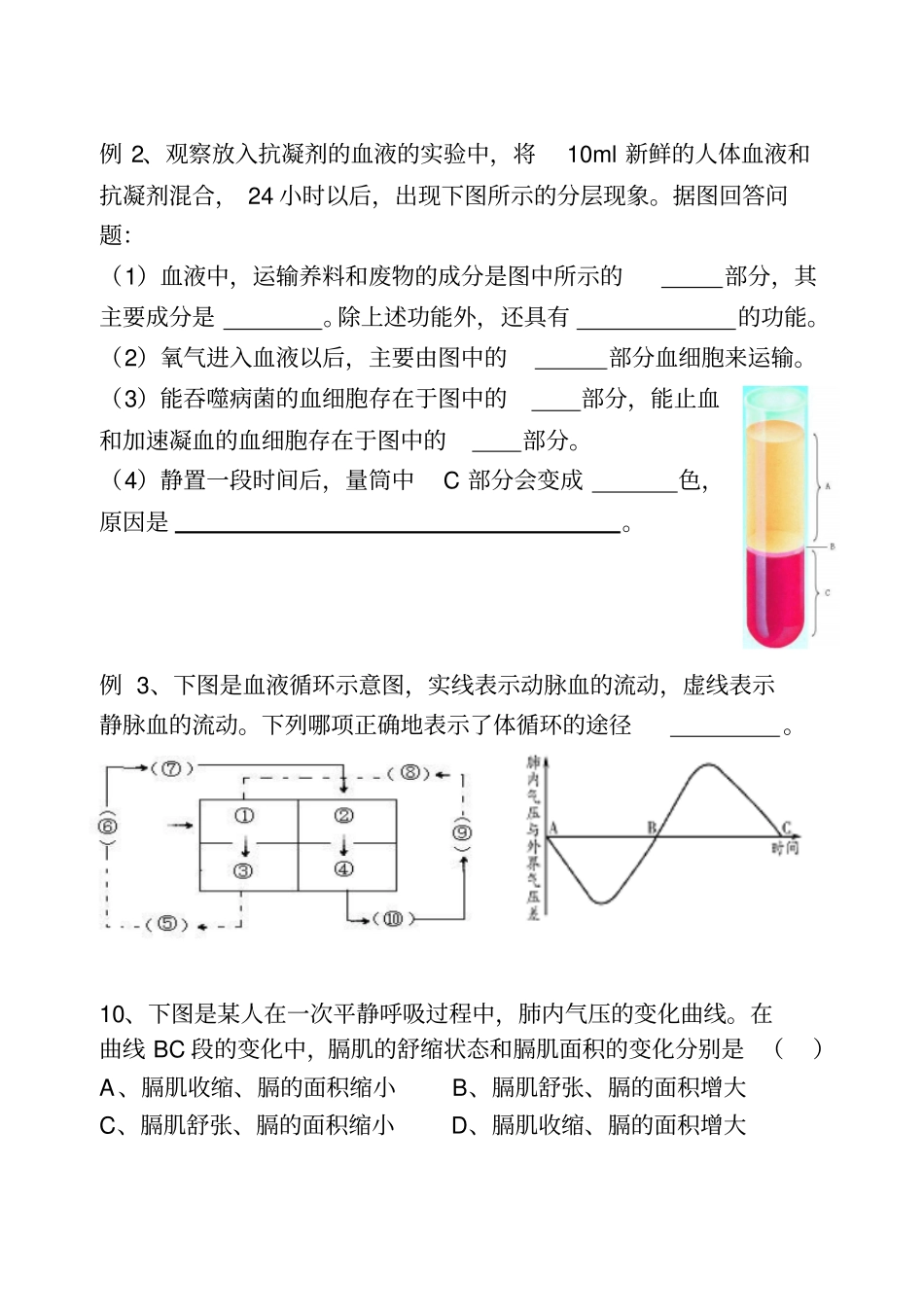 专题五人体的呼吸及人体内物质的运输13、14_第2页