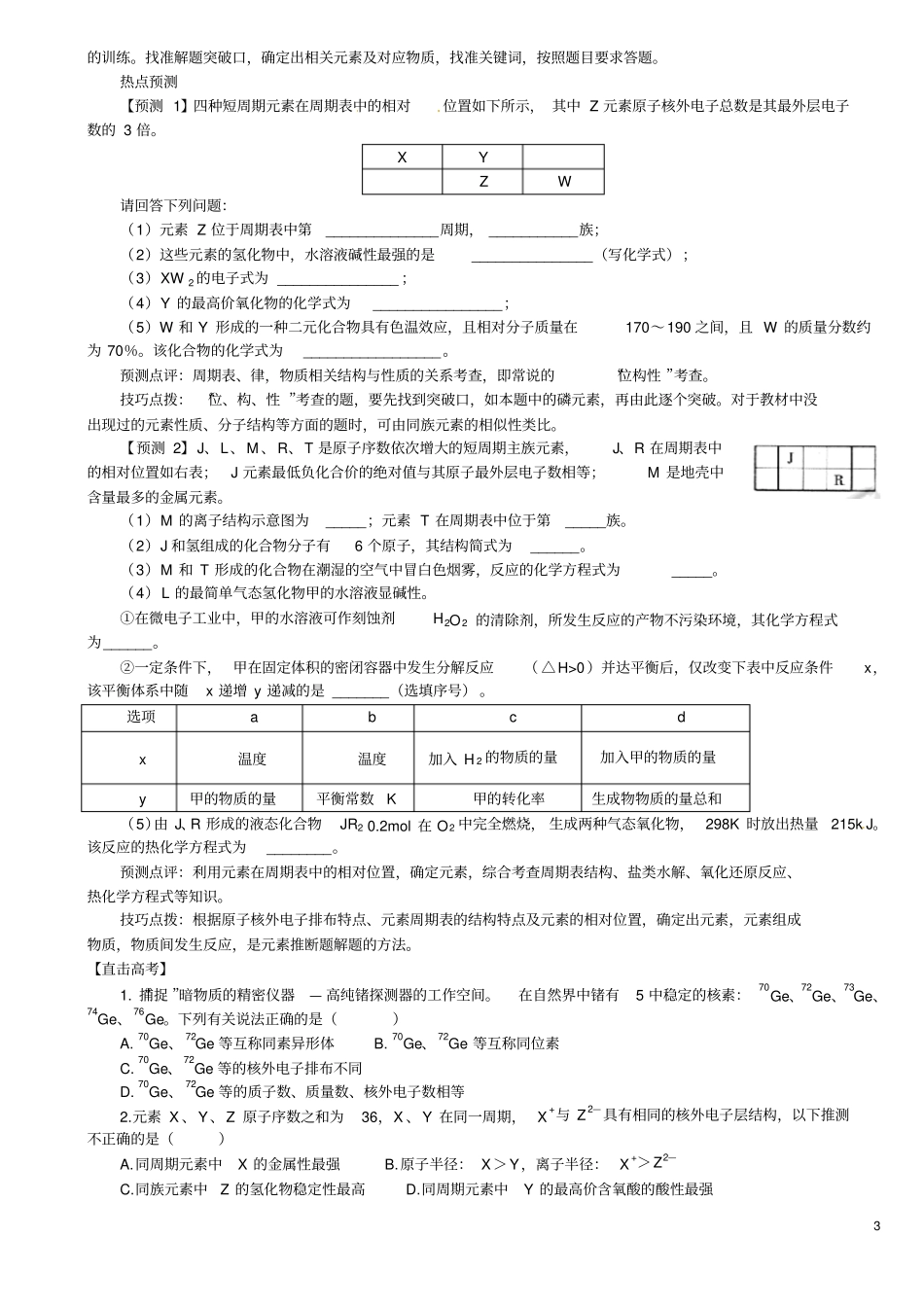 专题六物质结构元素周期律汇总_第3页